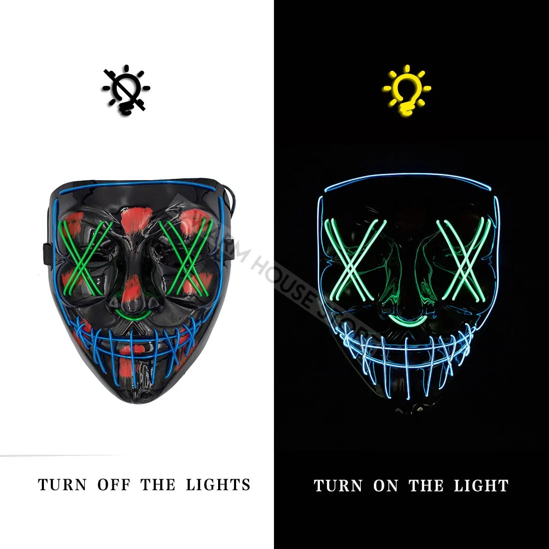 LED Deadeye Halloween Mask