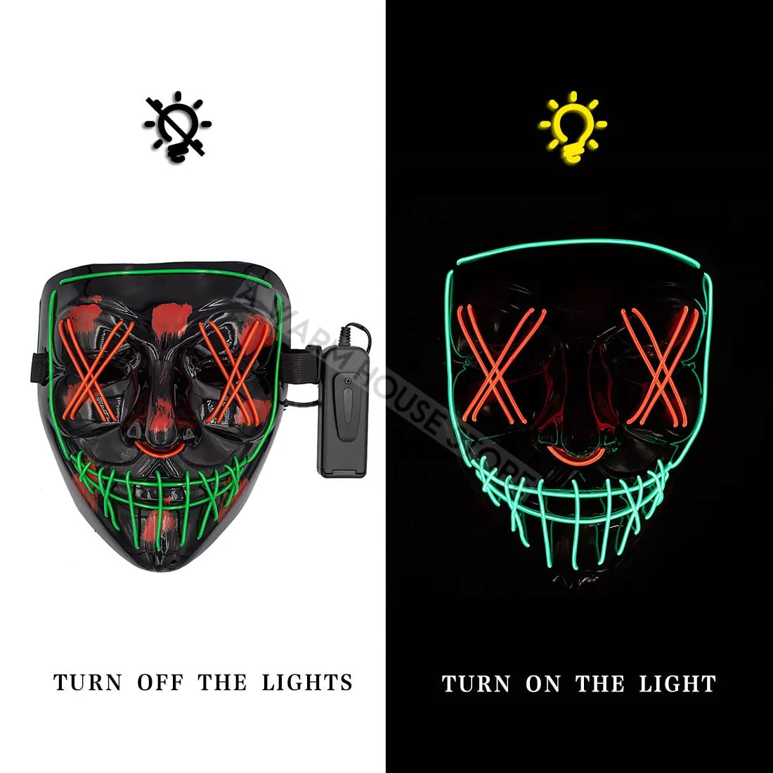 LED Deadeye Halloween Mask