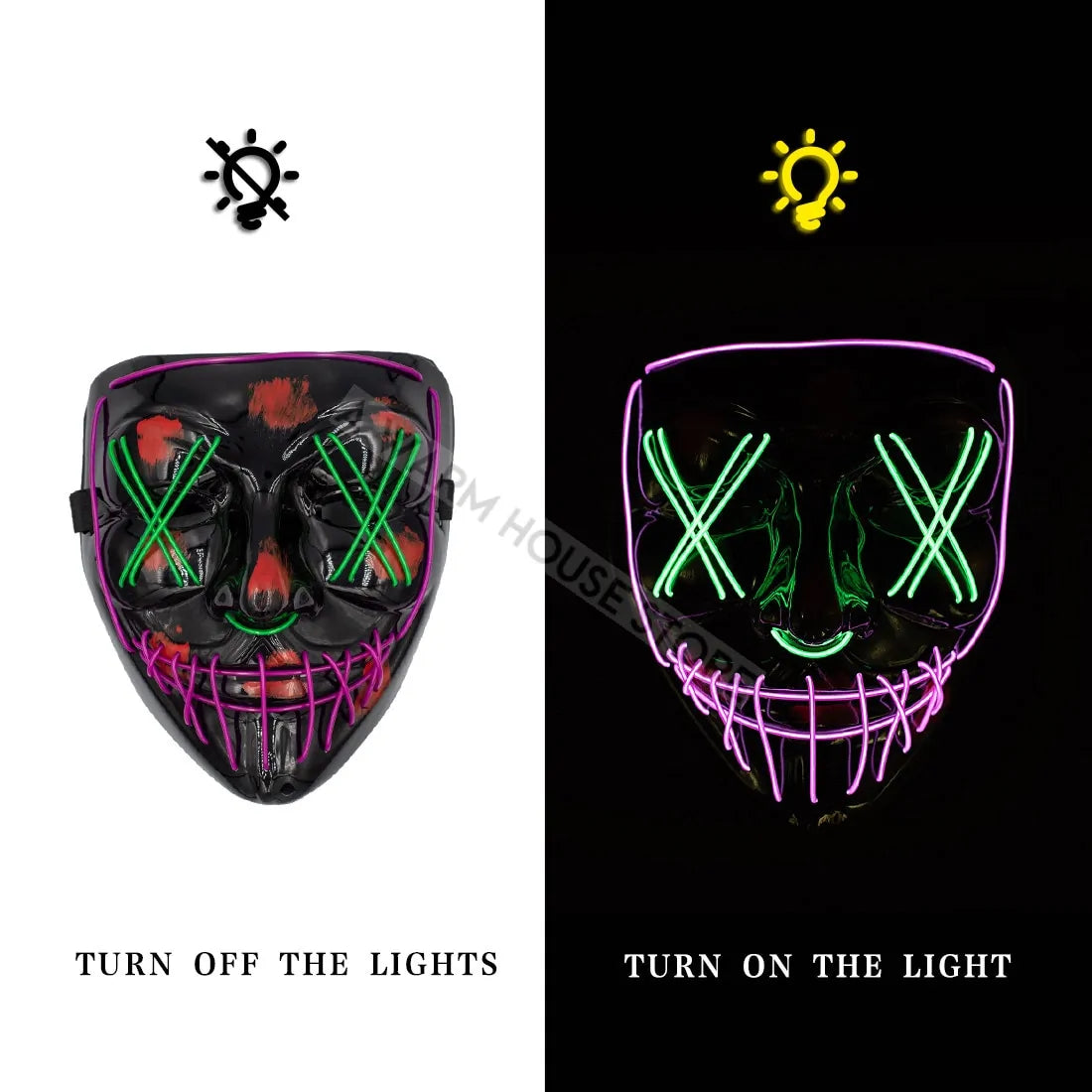 LED Deadeye Halloween Mask